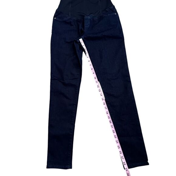 Isabel Maternity ~ Over the Tummy Dark Denim Jeggings ~ crossover low back waist - Picture 6 of 9